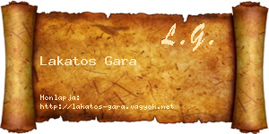 Lakatos Gara névjegykártya
